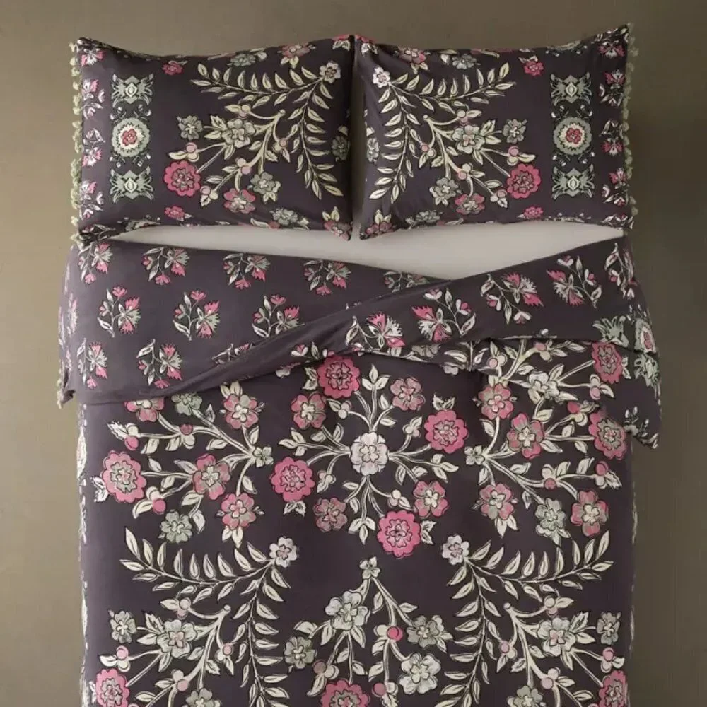 Urban Outfitters‎ Delia Duvet Cotton Cover Black Multi Twin/Twin XL
